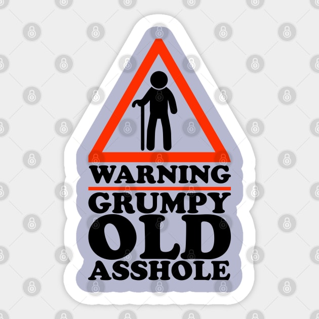 Warning Grumpy Old Asshole Funny Sticker by screamingfool